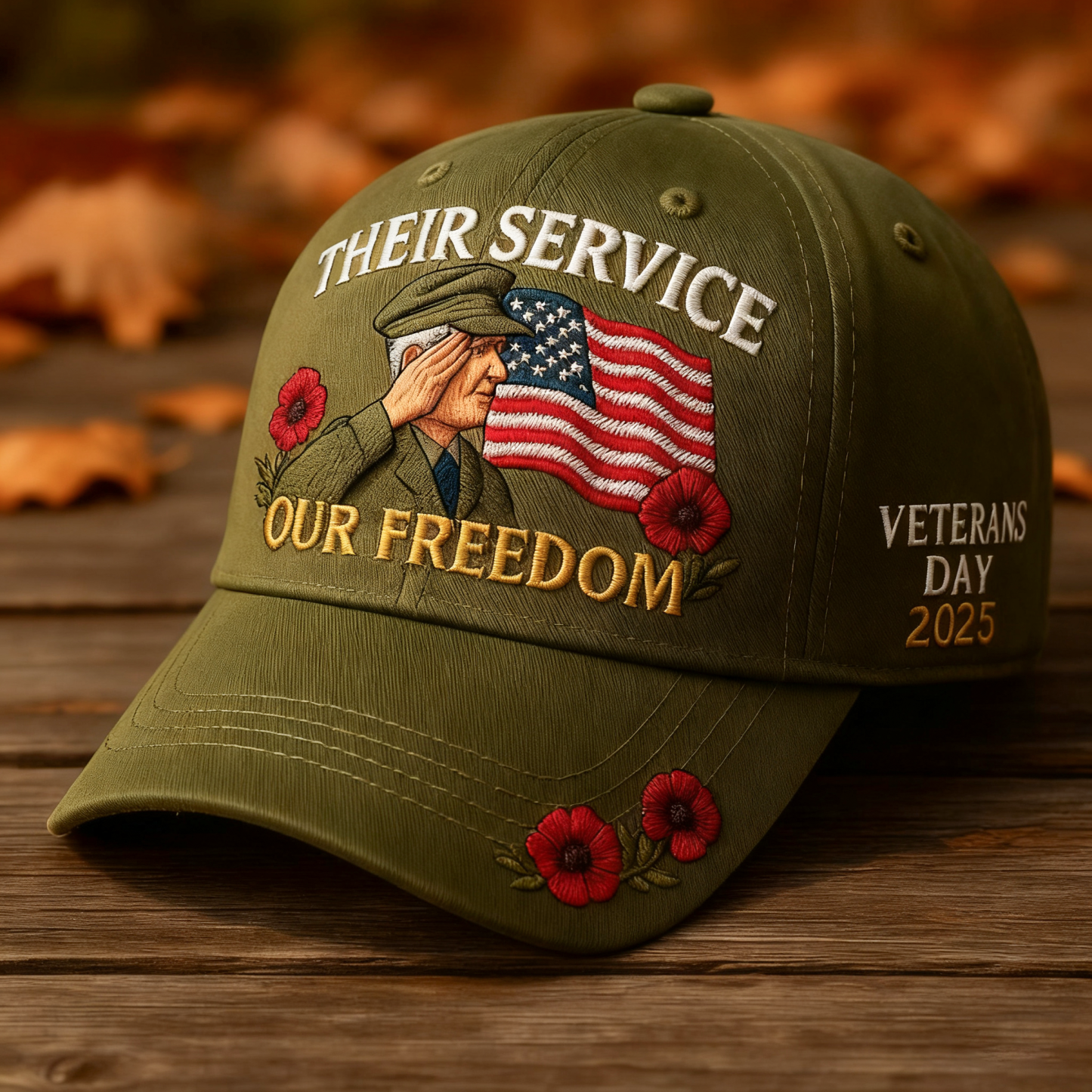 🌹 Heroes Never Forgotten Remembrance Cap ✝️