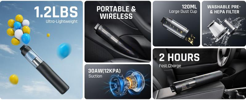 💥LAST DAY SALE 49% OFF💥Slim V8 Mate Cordless Car Vacuum High Power 13000Pa/30AW