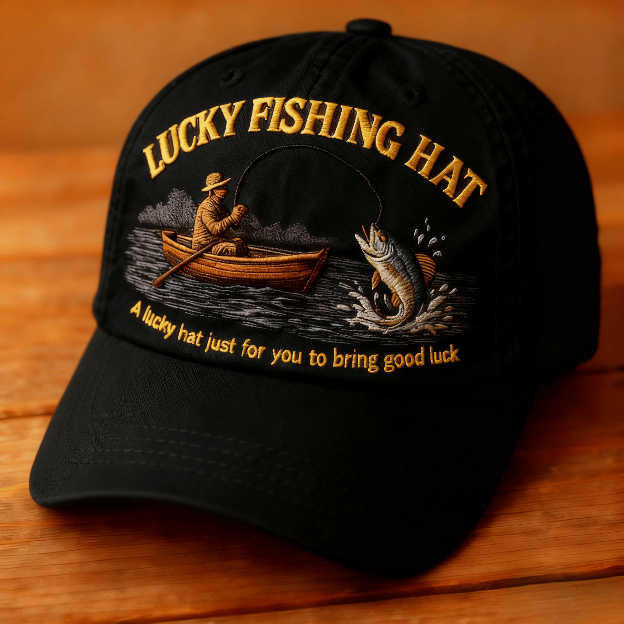✨Crafted by Hand Embroidery-🎣Lucky Fishing Hat(❤Breathable & Lightweight Comfort & Unisex Fit)