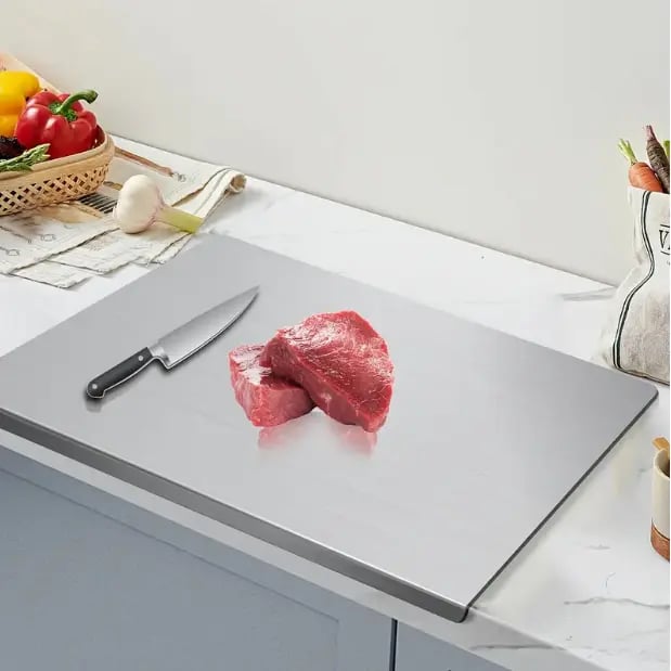 🔥 Premium Stainless Steel Chopping Board – Non-Slip, Durable, Hygienic Kitchen Cutting Board