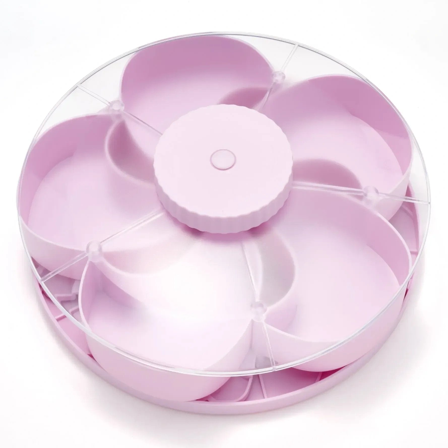 Hot Sale🍿✨ Divided Spin & Snack Serving Tray – 5-Compartment Rotating Party Platter