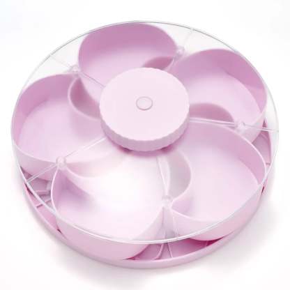 Hot Sale🍿✨ Divided Spin & Snack Serving Tray – 5-Compartment Rotating Party Platter