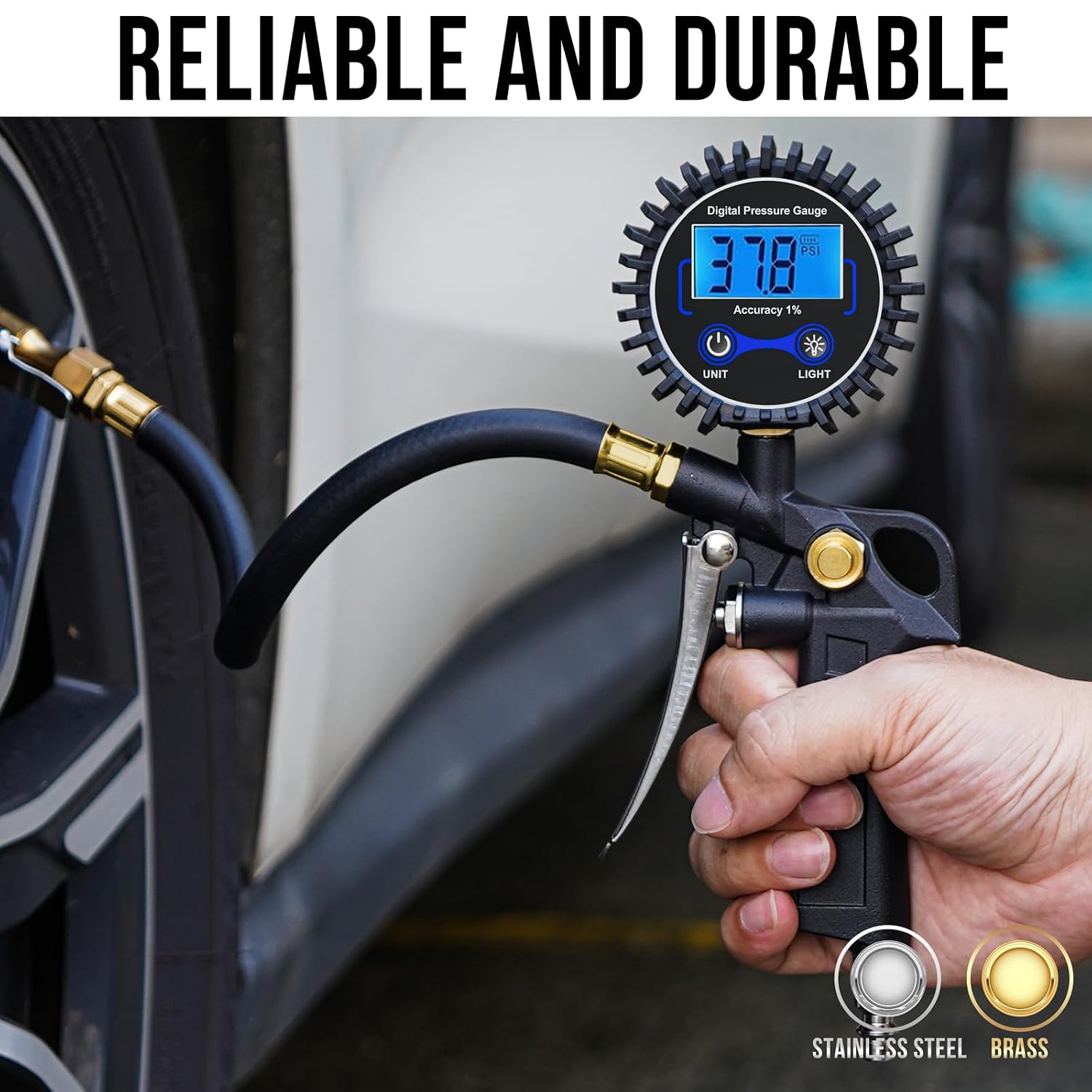 🔥LAST DAY 50% OFF - 🛠️🚗 High Precision Digital Tire Inflator Pressure Gauge | 3-in-1 Inflate Deflate Check Tire Tool