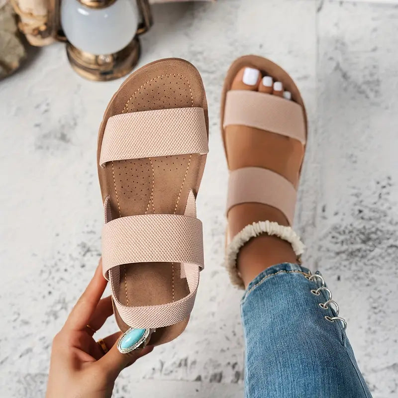🔥Last Day Promotion 50% OFF -  Women’s Elasticated Wedge-Heeled Casual Sandals