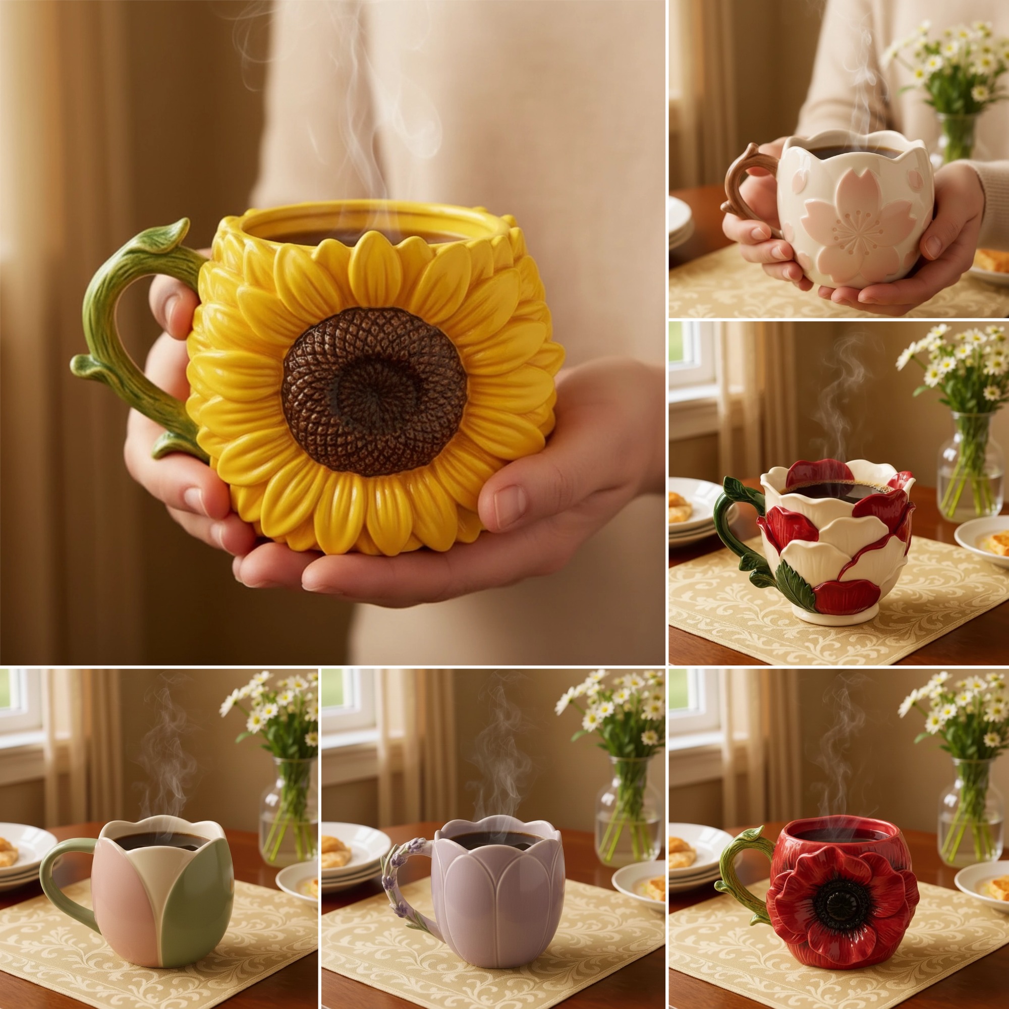 🌻Elegant Flower Mug☕