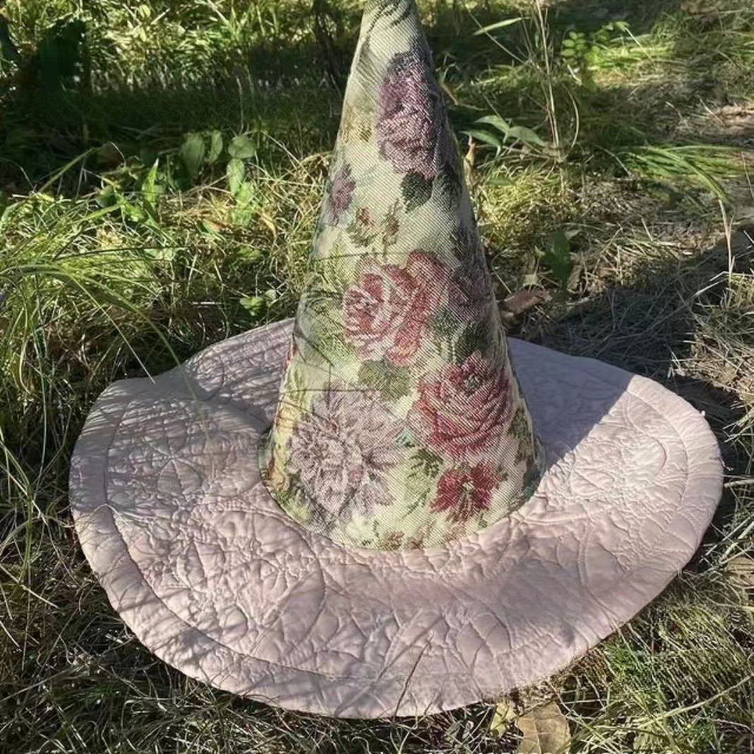 🔥Last Day 49% OFF - Handcrafted Quilted Witch Hat – Unique Folk Art for Halloween & Vintage Looks