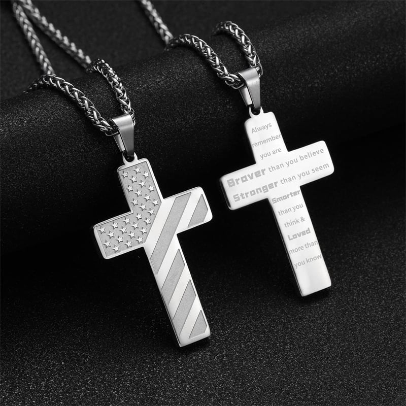 🏆Flash Sale⚡ 50K+ SOLD! Almost Gone-💥Flag Cross Necklace