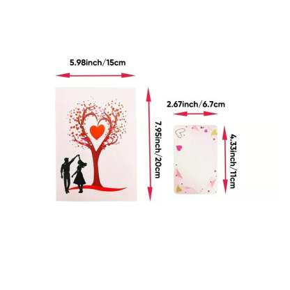 3D Pop-Up Valentine's Day & Anniversary Love Tree Greeting Card