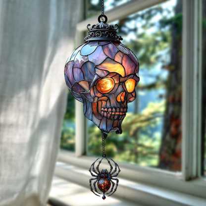 Vintage Gothic Skull Suncatcher