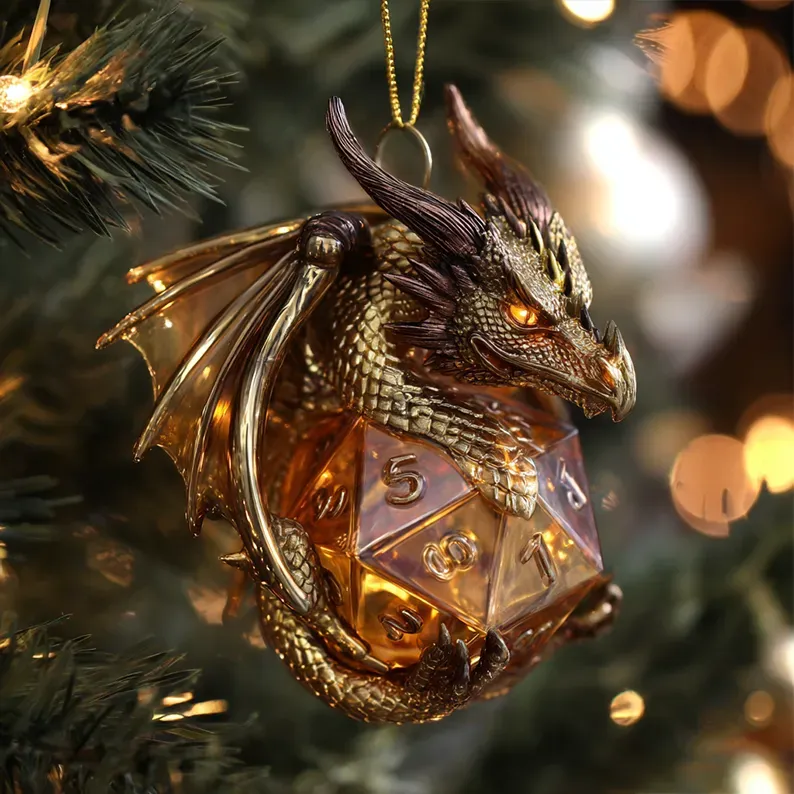 🔥 Black Friday Mega Deal: 50% OFF - Dragon & D20 Crystal Dice Ornament