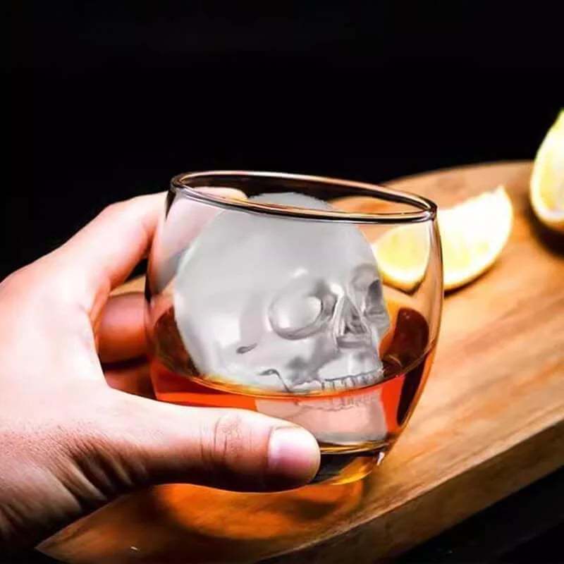 💀DIY Silicone Skull Ice Cube Tray – Giant Slow-Melt Skull for Whiskey & Cocktails – Food-Grade & Multi-Use Mold 🥃