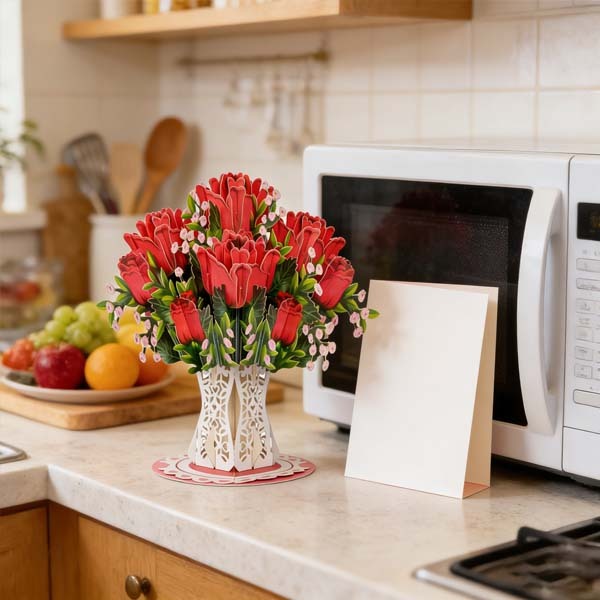 💌2-in-1 Gift & Décor for Every Moment🌸3D Flower Bouquet Pop Up Card