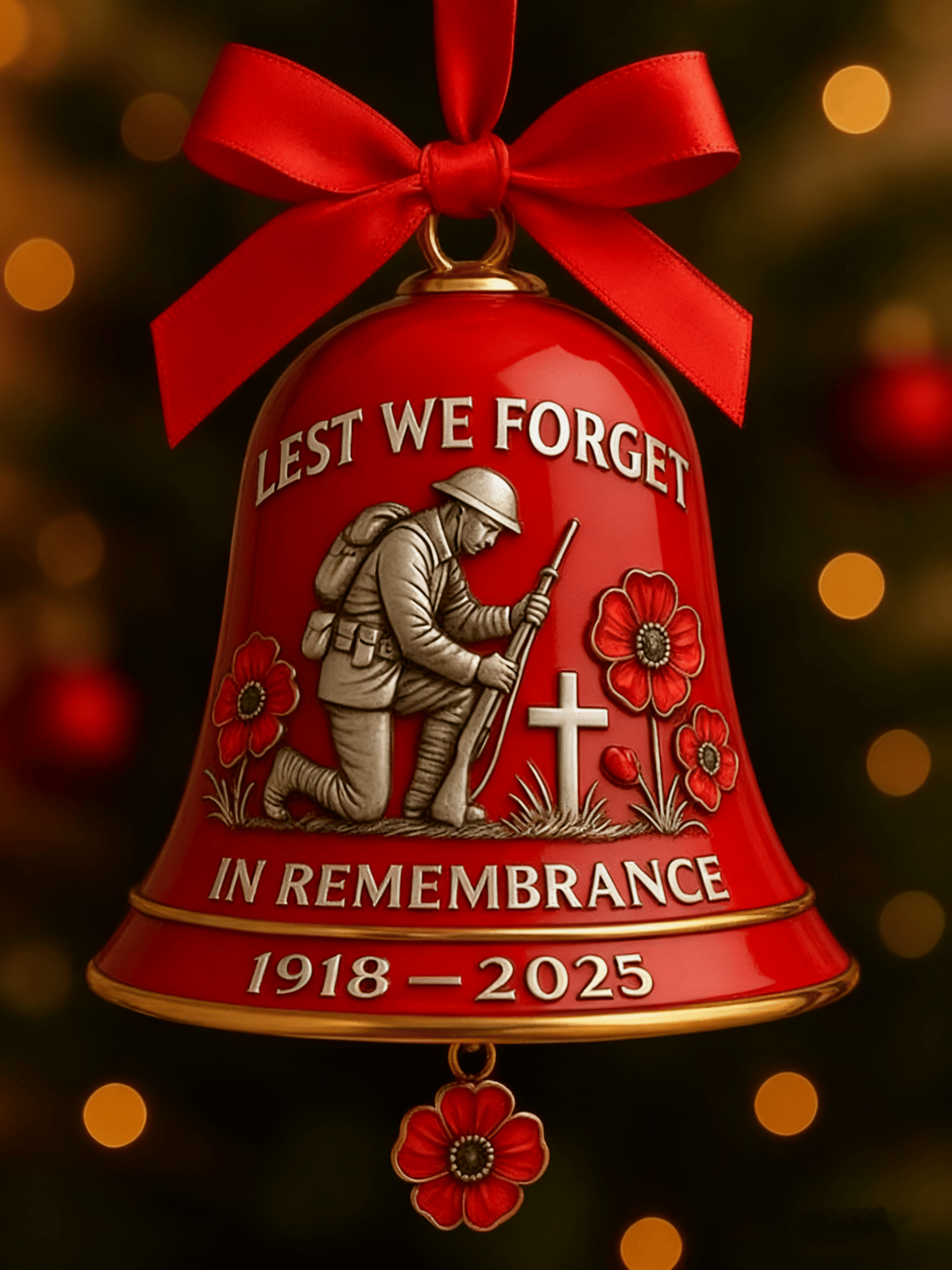 ⏰Last 4 hours Sale: Save 49%-🌹Heroes Never Forgotten Remembrance bell Ornament(✝️Keep Their Memory Alive)