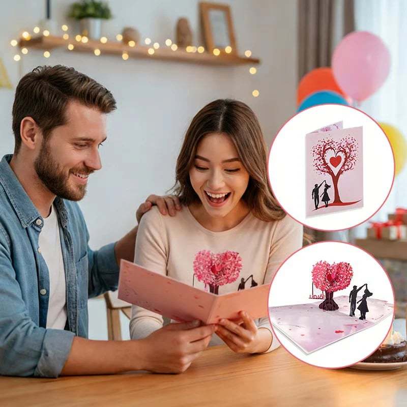 3D Pop-Up Valentine's Day & Anniversary Love Tree Greeting Card