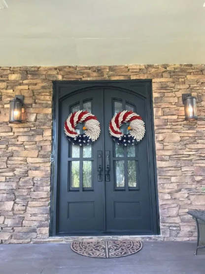 🔥Handmade U.S Eagle 250th Anniversary Patriotic Wreath💖Not for Decoration, Made for Remembrance