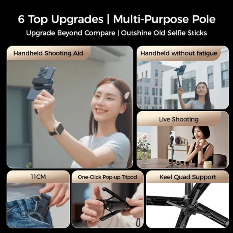 4-in-1 Multifunctional 360° Rotation Magnetic Selfie Stick
