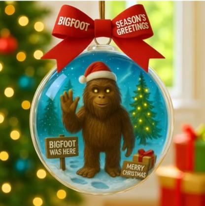 Bigfoot Christmas Bauble Ornament