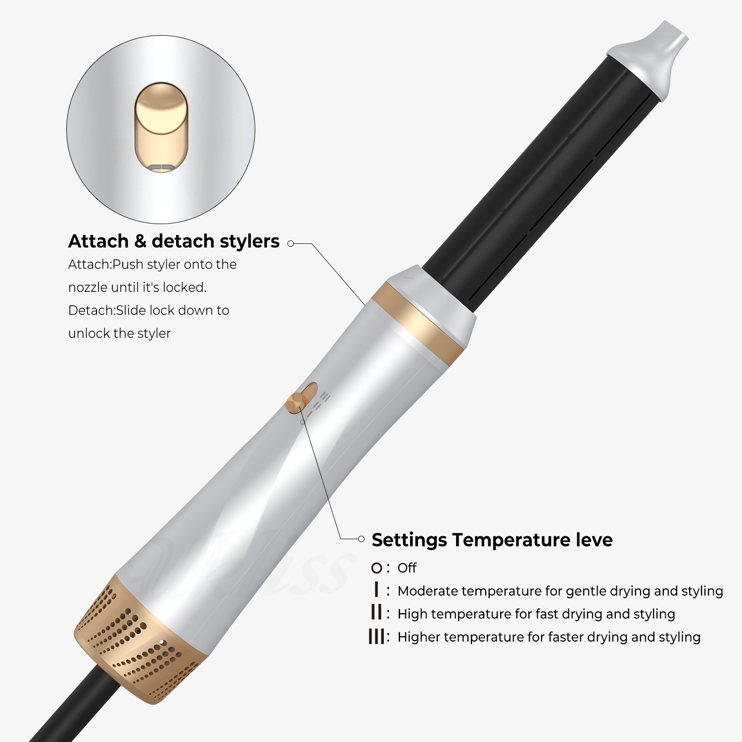 Multifunctional 5-in-1 high-speed hair dryer