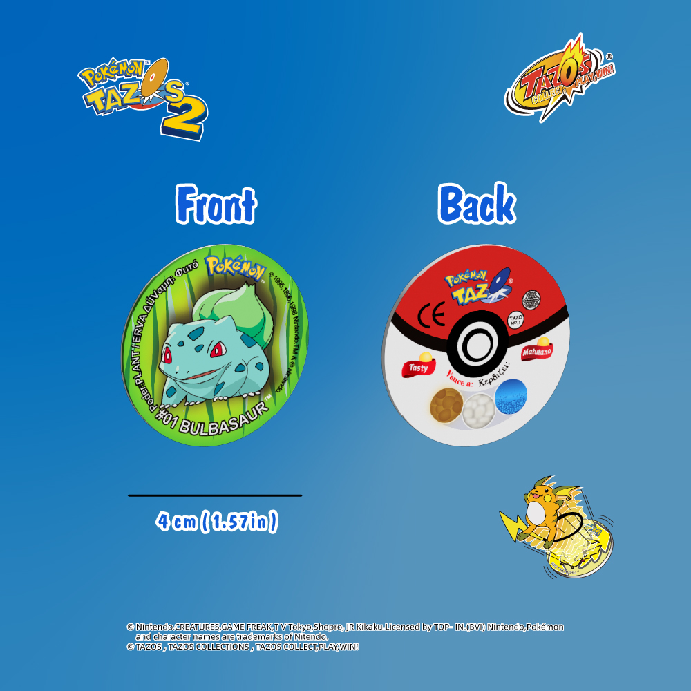 TAZOS Pokémon · Matutano & Tasty Set 1 Album Collection Complete Set 81/81 【Spain & Greece version】