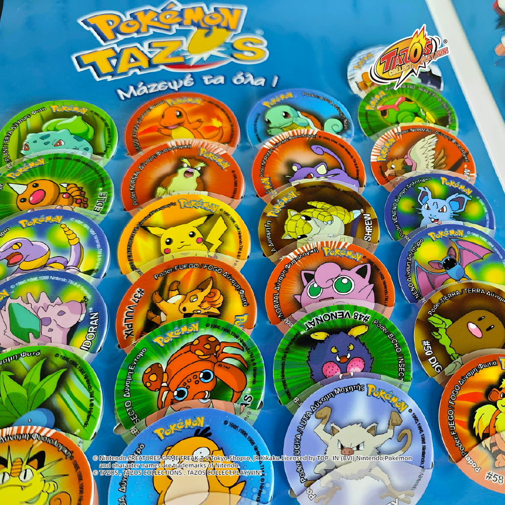 TAZOS Pokémon · Matutano & Tasty Set 1 Album Collection Complete Set 81/81 【Spain & Greece version】