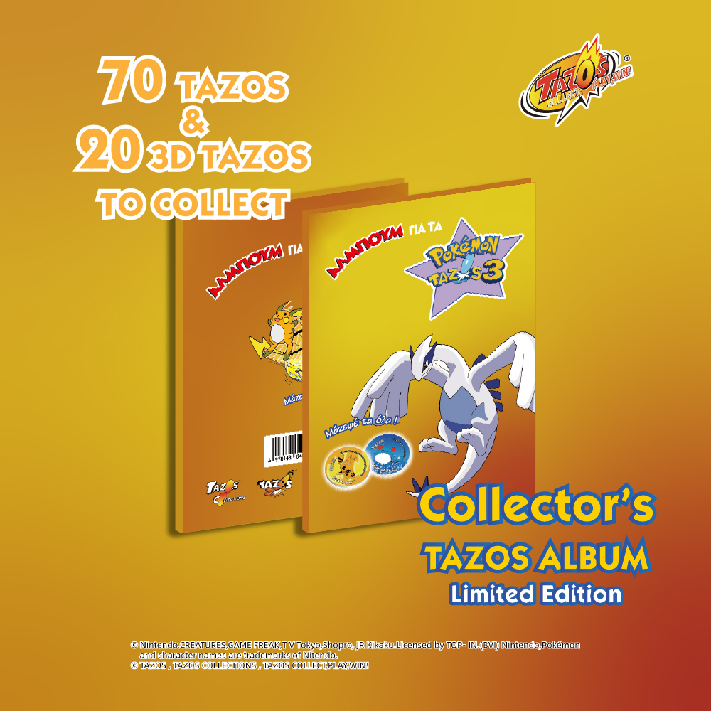 TAZOS | Pokémon · Matutano & Tasty Set 3 Album Collection Complete Set 90/90 【Spain & Greece version】