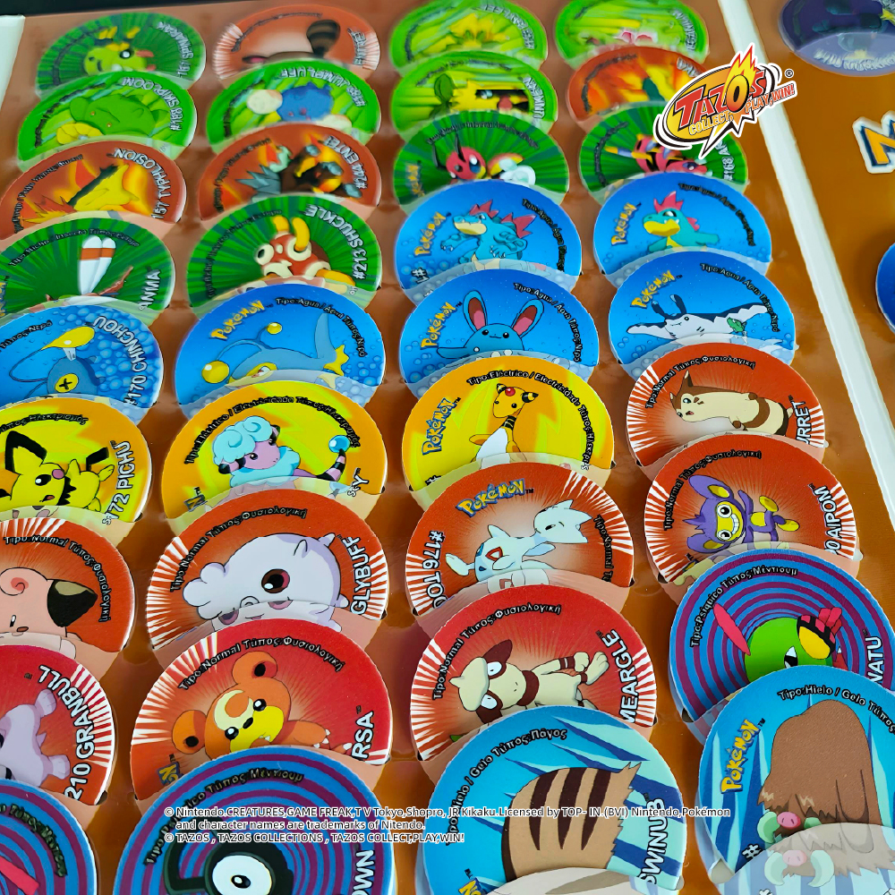 TAZOS | Pokémon · Matutano & Tasty Set 3 Album Collection Complete Set 90/90 【Spain & Greece version】
