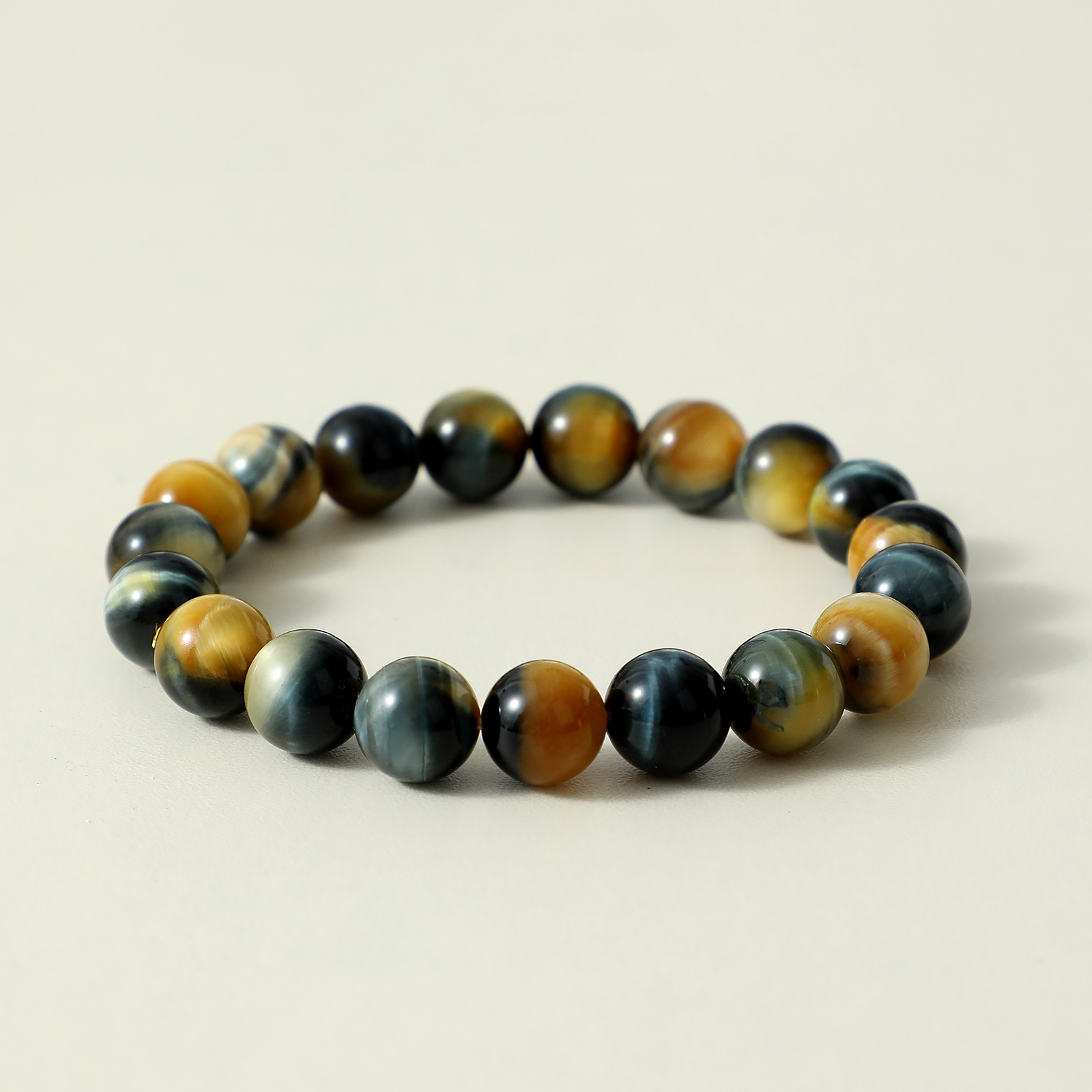 Premium AAA Grade Fantasy Tri-Color Tiger's Eye Bracelet | Rare Striped Crystal | Wealth Luck & Confidence Healing Stone Jewelry