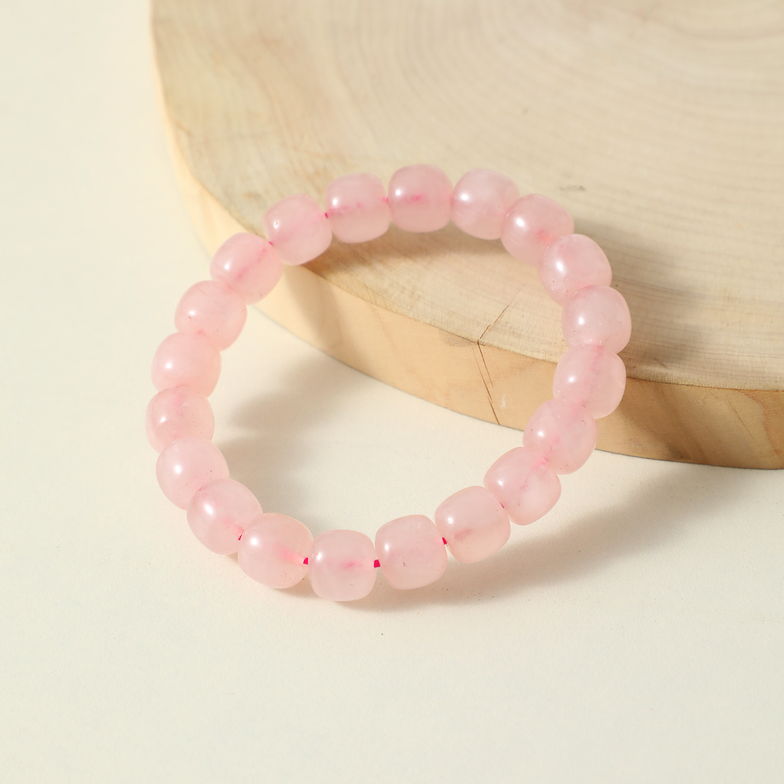 7A Rose Quartz Bracelet - Soft Pink Glow, Attracts Charm, Brings Lucky Vibes, Daily Warmth