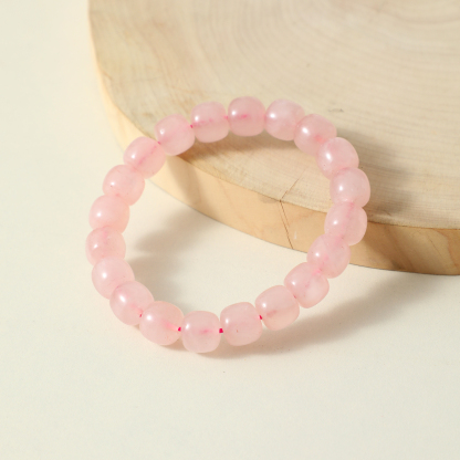 7A Rose Quartz Bracelet - Soft Pink Glow, Attracts Charm, Brings Lucky Vibes, Daily Warmth