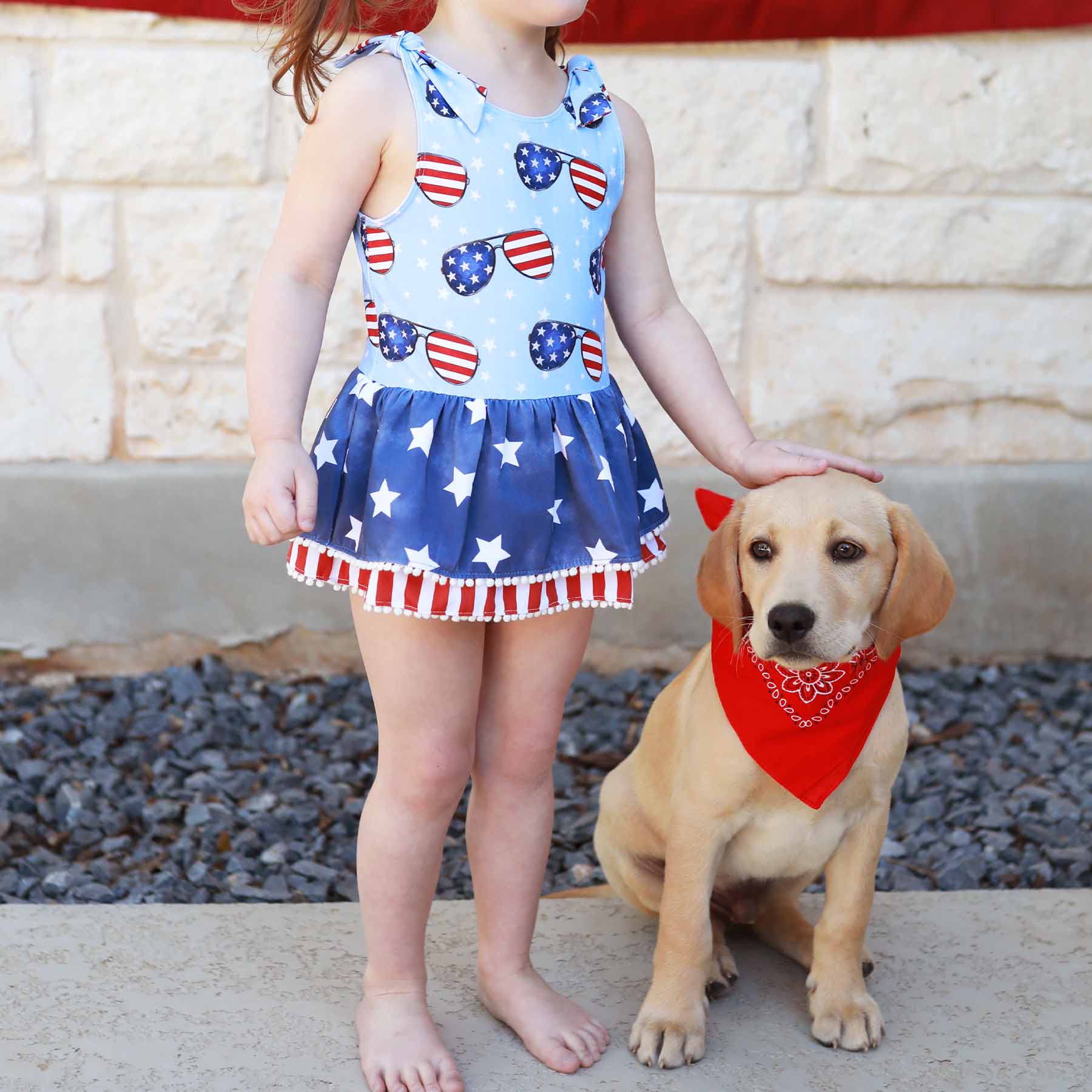 Tiered Skirt with White Pom Trim