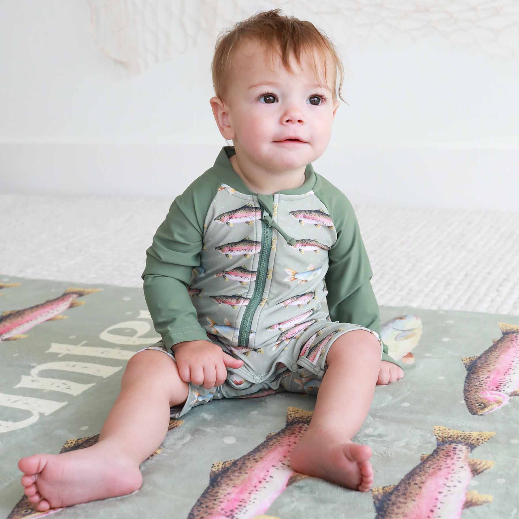 Long Sleeve Rash Guard Swim Romper Shortie