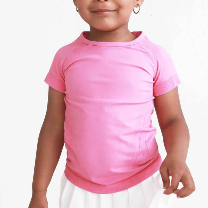 Kids Active Short Sleeve Athletic Top | Power Pink