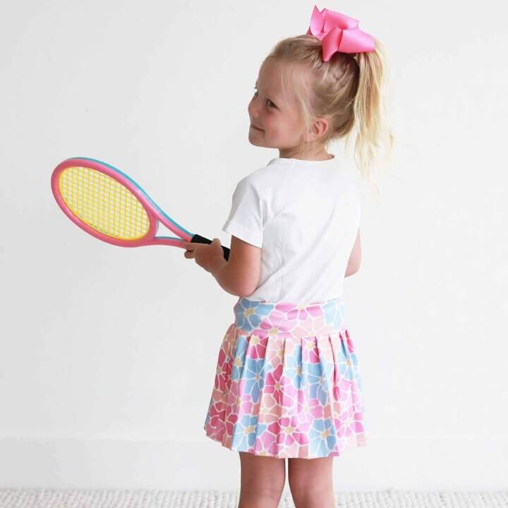 Kids Athletic Pleated Skirt | Power Flowers