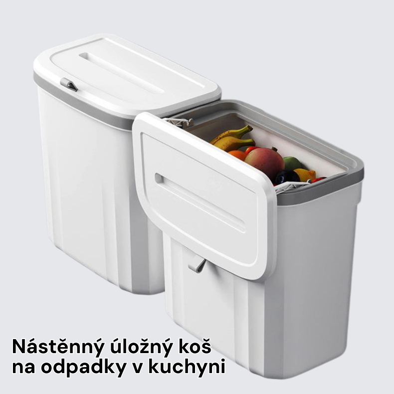 Nástěnný úložný koš na odpadky v kuchyni