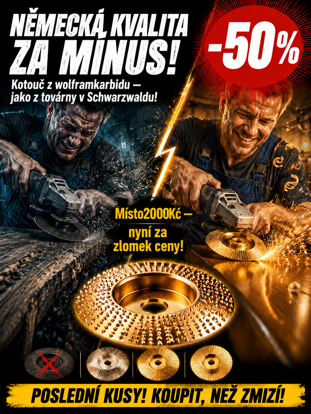 【Rychlé řezání a broušení】🛠️ Německý diamant mezi kotouči: Dokonalý výsledek za desetinu času!