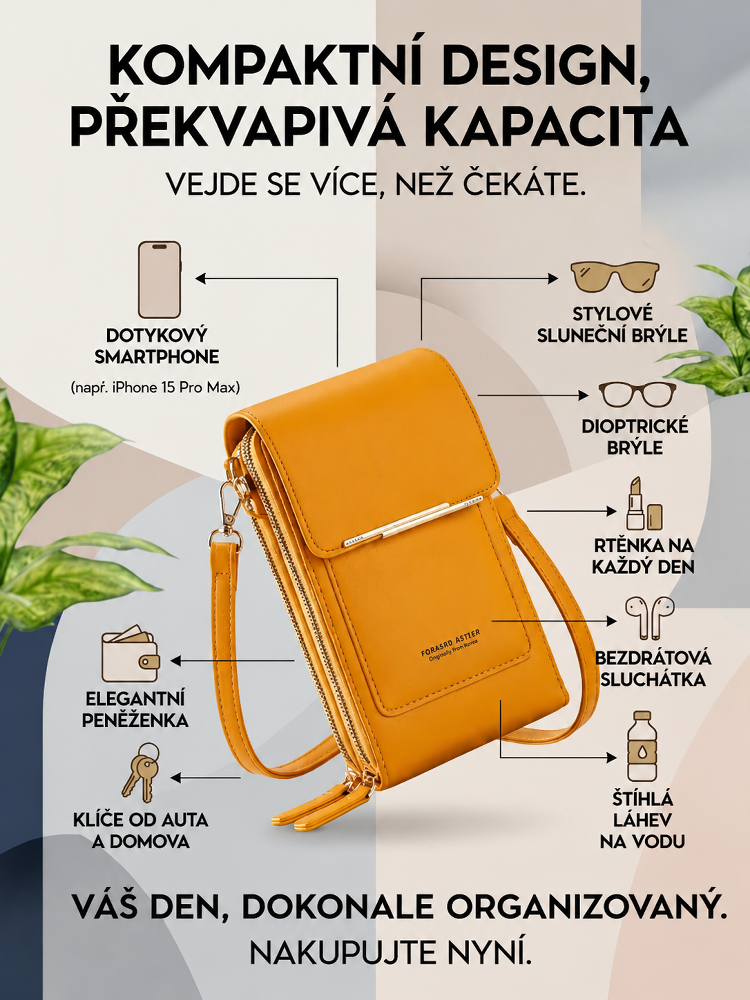 🛍️ Zbavte se těžkých tašek! Objevte chytrou dotykovou mini kabelku, kterou nebudete chtít sundat. ✨