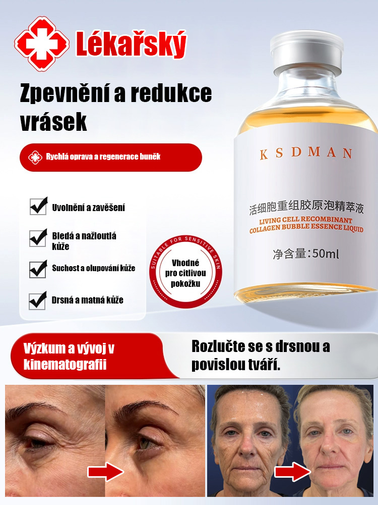 Přestaňte plýtvat penězi za krémy na vodní bázi, které zůstávají na povrchu! 🛑 Seznamte se s aktivní kolagenovou esencí 3. generace. Na rozdíl od tradiční péče o pleť naše složení neobsahuje 0 % vody – jedná se o 100% vysoce koncentrovaný kolagen s malým