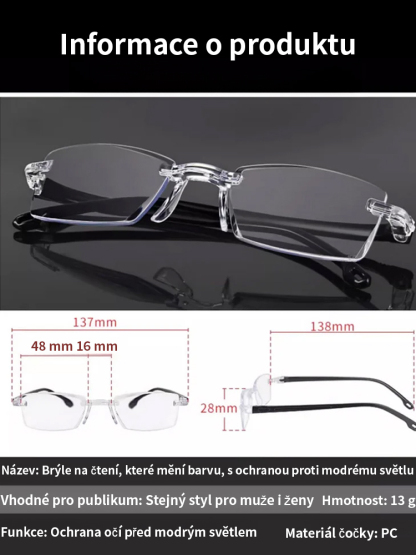 【Chytré čtecí brýle pro každého】 👁️ Čtení/Používání telefonu/Sledování televize | Jedna čočka pro všechny