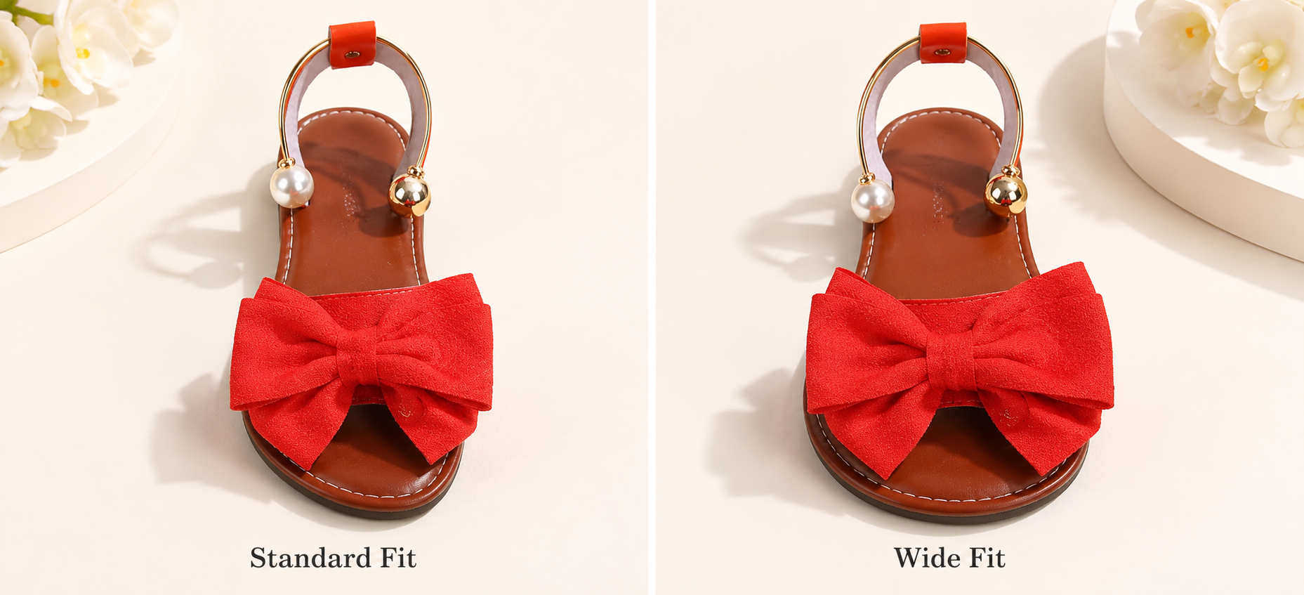 Image placeholder: close-up showing Normal and Wide fit options with relaxed toe space