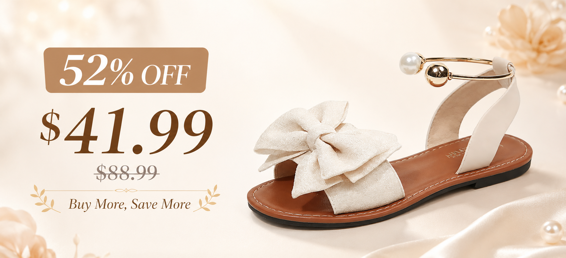 Image placeholder: sale graphic showing $41.99, $88.99 crossed out, 52% OFF, and buy-more-save-more offer