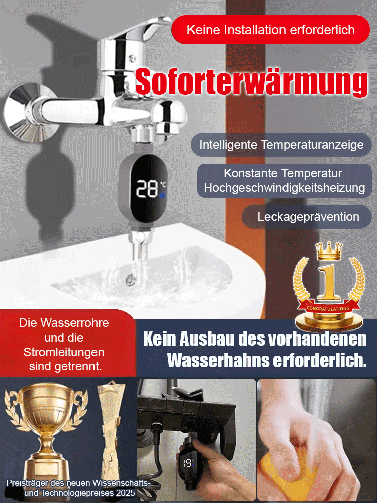 Intelligenter wasserdichter Duschkopf Temperaturanzeiger.Echtzeit-Wassertemperaturanzeige, wasserdicht, langlebig und präzise