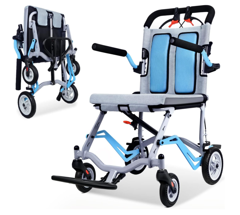 Yebei Folding Portable Lightweight Travel Transport Wheelchair Foam, Chair, Universal, Surgery