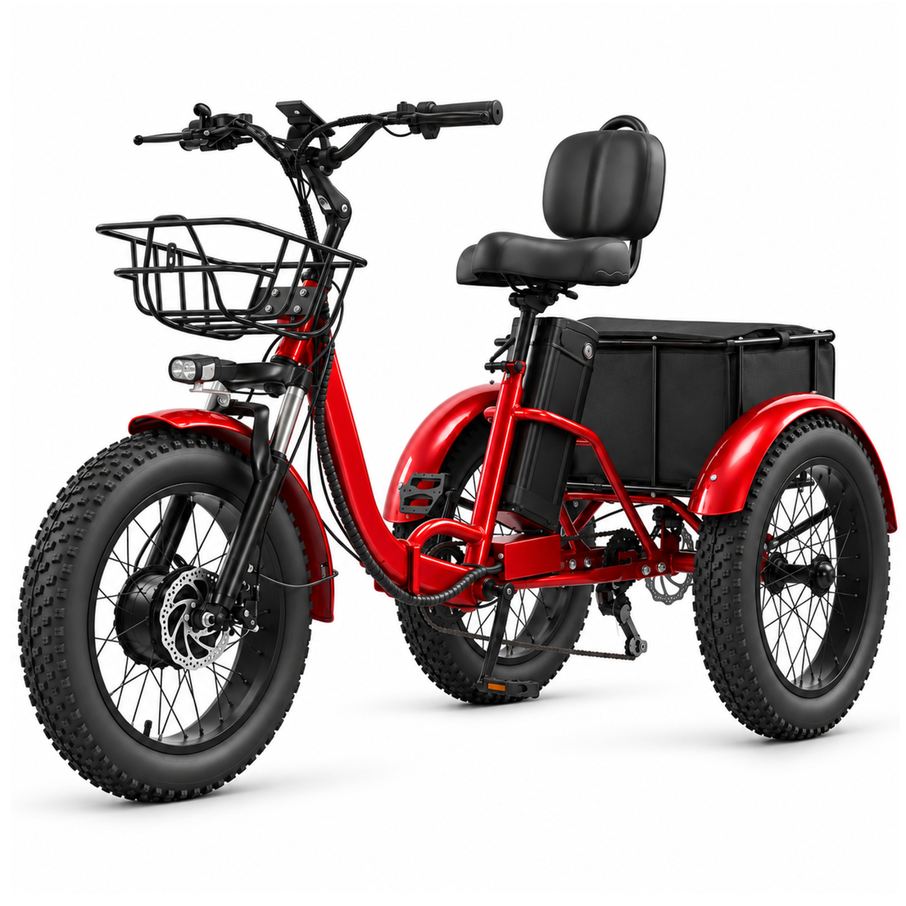 Adult Electric Tricycle, Peak 500W 3 Wheel Electric Bicycle, 15AH Remo