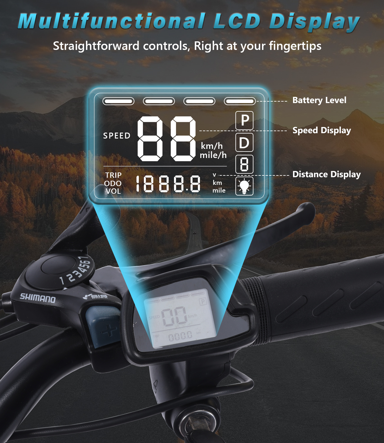 BK-039 Adult Electric Tricycle, 500W motor, 48V 15AH battery, weight capacity 440 lbs, max form range 50 miles, max speed 18 mph， LED display, Two seats