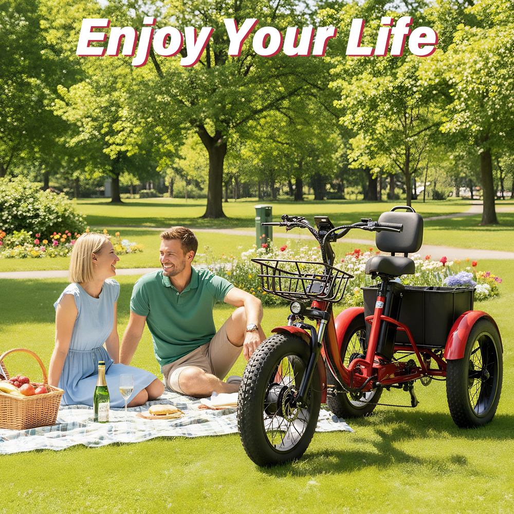 Adult electric tricycle, 700W folding electric tricycle, torque 60 Nm, senior tricycle, equipped with a large-capacity basket and removable 48V 15Ah battery, maximum load capacity 400 lbs, maximum speed 18 mph, range 50 miles.