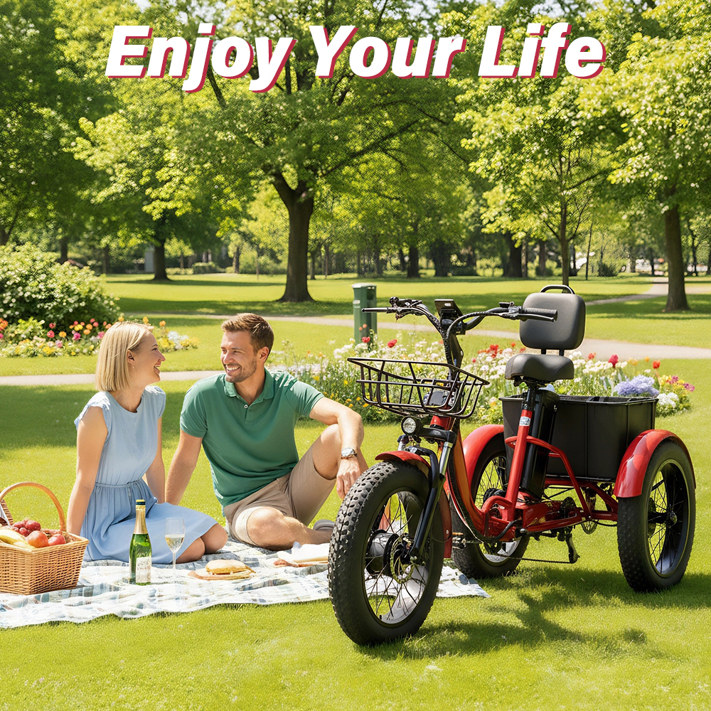 Adult electric tricycle, 700W folding electric tricycle, torque 60 Nm, senior tricycle, equipped with a large-capacity basket and removable 48V 15Ah battery, maximum load capacity 400 lbs, maximum speed 18 mph, range 50 miles.