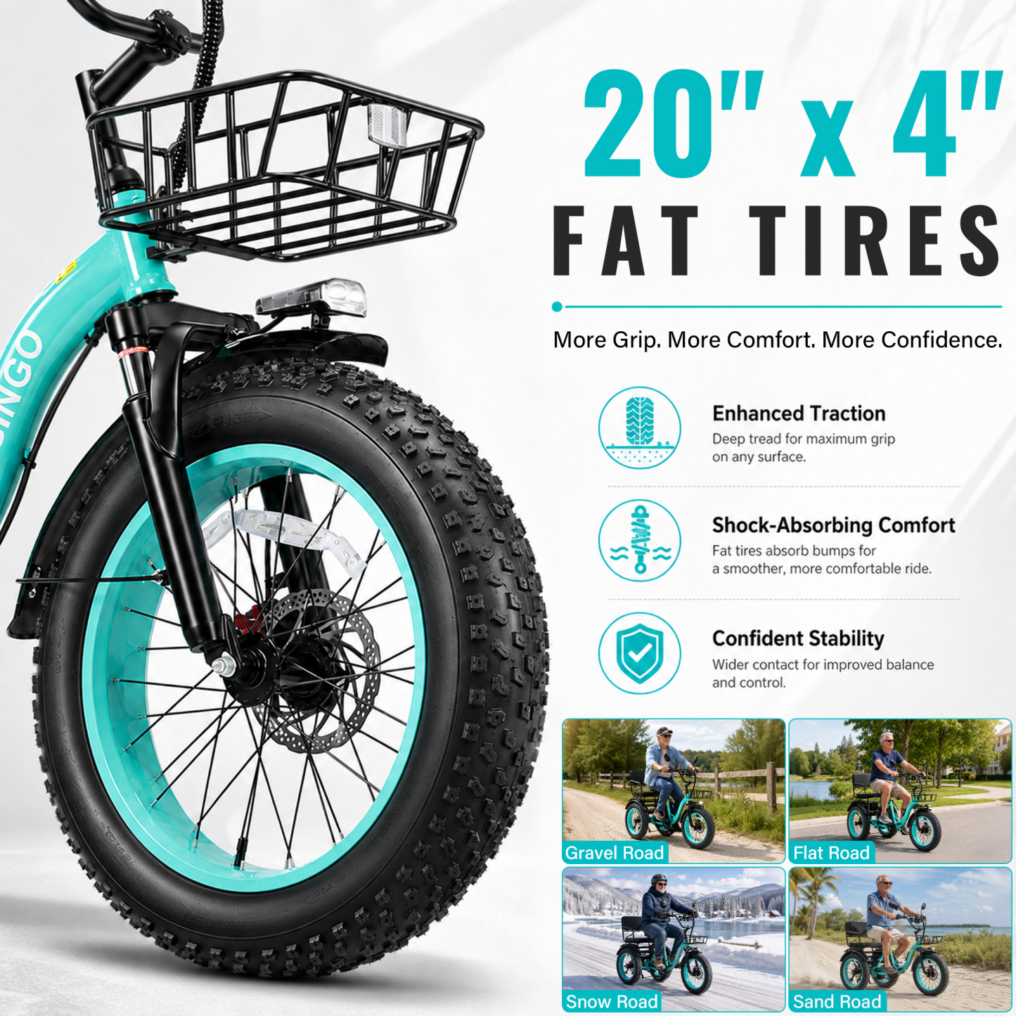 Adult Electric Tricycle, 500W motor, 48V 15.6AH battery, weight capacity 440 lbs, max form range 50 miles, max speed 18 mph， LED display, Two seats