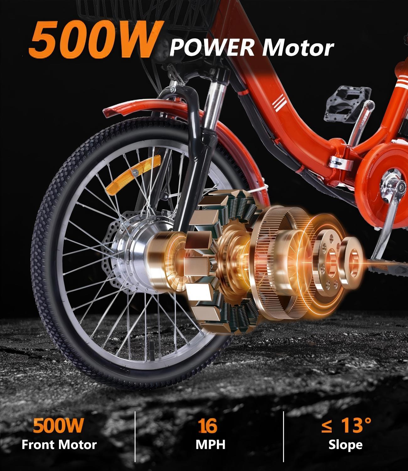 BK-031 Senior mobility scooter, 48V 13Ah Removable Battery, 500W Motor, 380 lbs Maximum Weight Capacity, Two Seats, 30 Miles Maximum Range, 16 MPH Maximum Speed, Foldable Tricycle