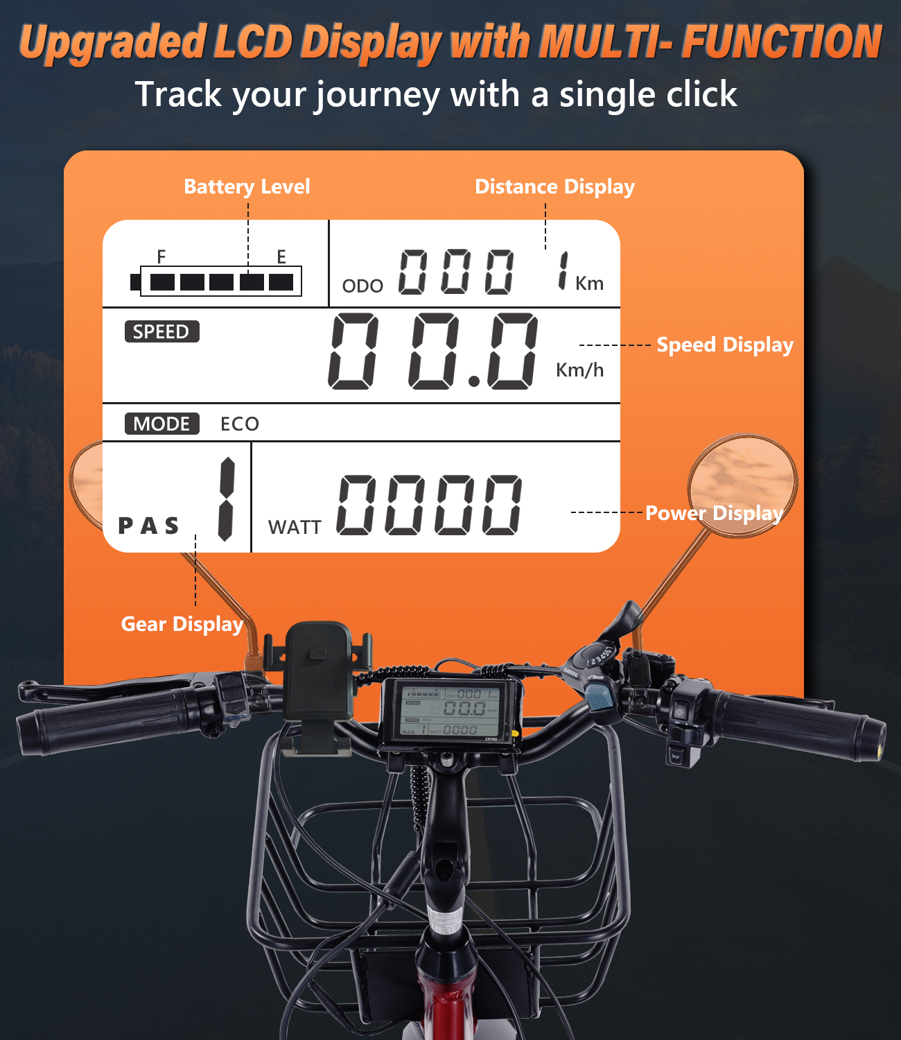 Adult electric tricycle, electric tricycle with basket, 350W high power motor, high carbon steel sturdy body, can be assembled in half an hour, aluminum alloy wheels, shock absorbing forks, 48V/15AH high capacity battery, travel up to 50 miles, 20X4.0 whe