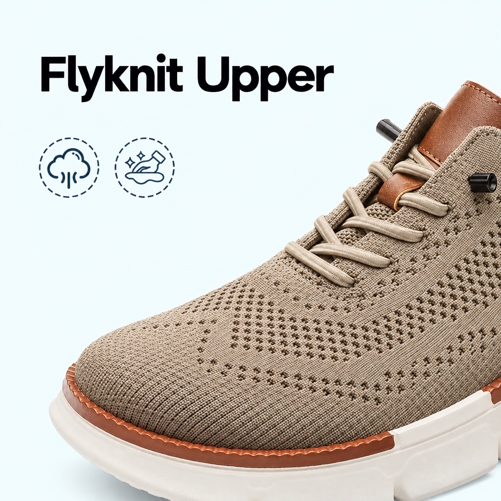⏰Last Day! 45% OFF  🔥MANTRAFF®Men's Breathable Knit Casual Dress Shoes Quick Lace-Up Lightweight Walking Shoes